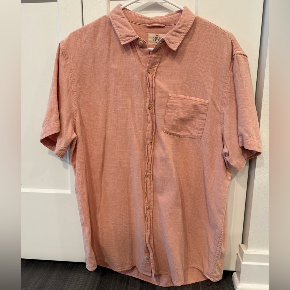 Marine Layer Peach Short Sleeve Shirt